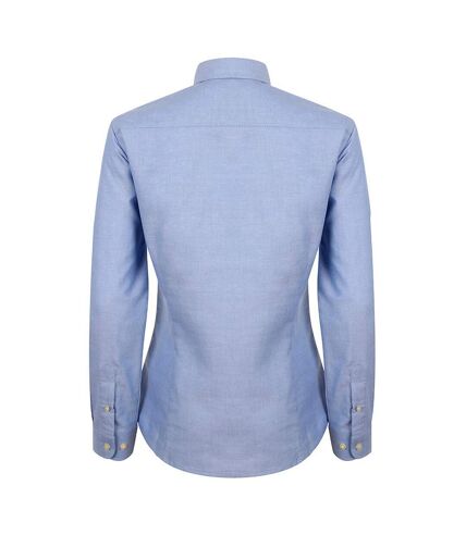 Henbury Womens/Ladies Modern Long Sleeve Oxford Shirt (Blue)