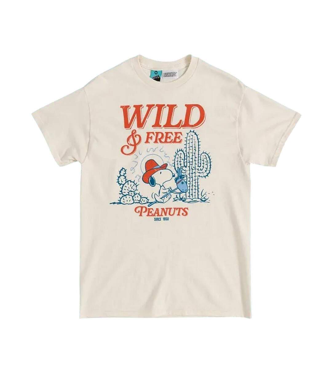 Unisex Adult Wild And Free Snoopy T-shirt White Off White Peanuts-2