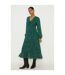 Dorothy Perkins Womens/Ladies Animal Print Chiffon V Neck Midaxi Dress (Green) - UTDP4026