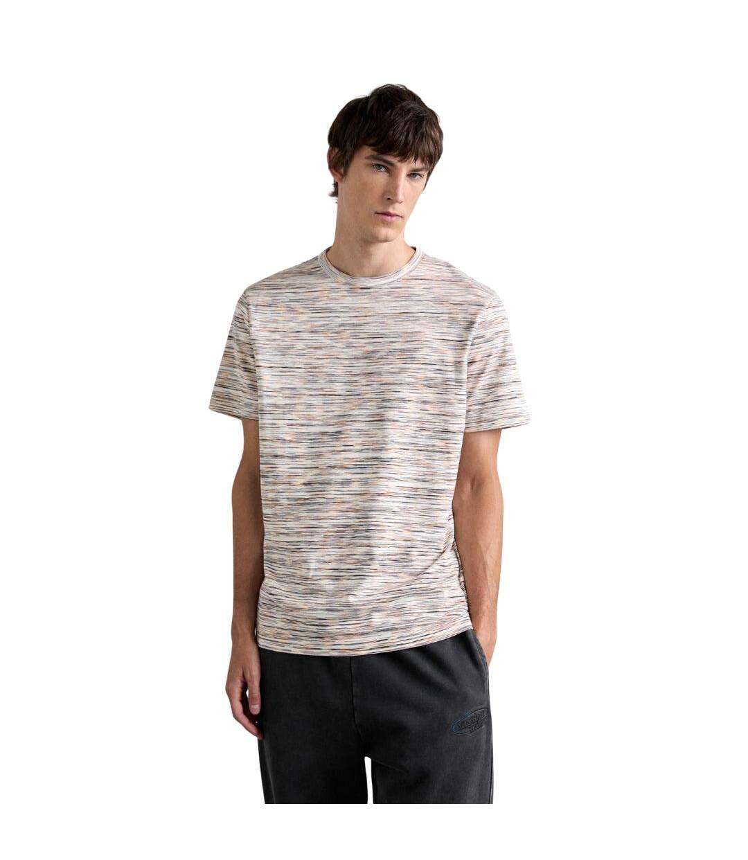T-shirt Manches Courtes Homme Blanc Orange Missoni-1