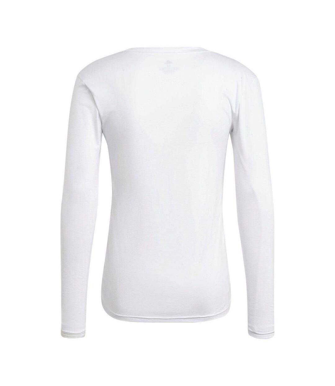 Mens Team Base Long-sleeved T-shirt White Adidas-2