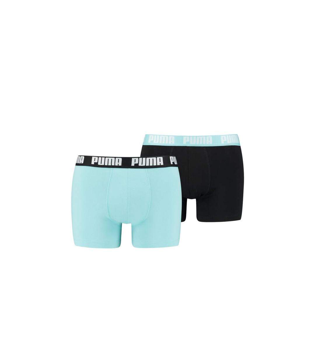 PUMA Lot de 2 Boxers Homme Coton BASIC Noir Bleu-1