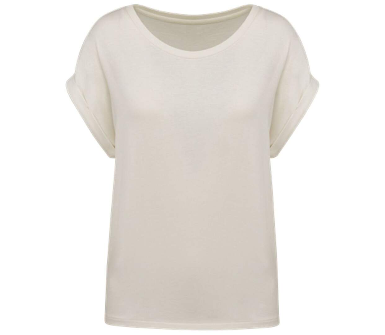 T-shirt écoresponsable manches à revers - Femme - PAT309 - beige ivoire-1
