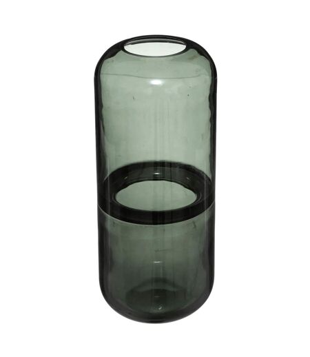 Vase Rond Design en Verre Line 25cm Gris