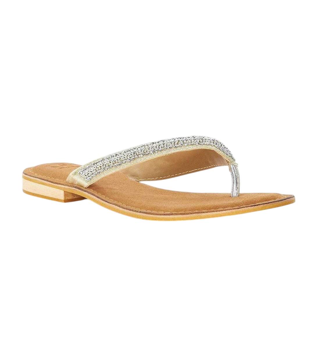 Womens/ladies Labyrinth Beaded Suede Summer Sandals Tan Dune London-3