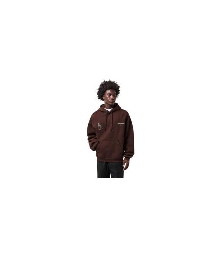 Mens Boxy Oversized Pullover Hoodie Brown MKI MIYUKI ZOKU