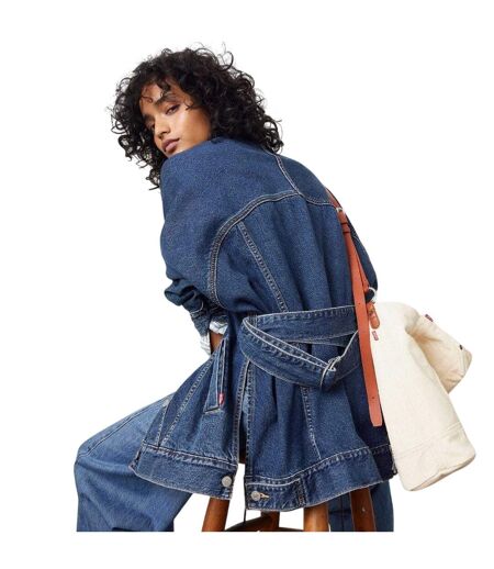 Womens/ladies Denim Flap Pocket Trucker Jacket Denim Levis