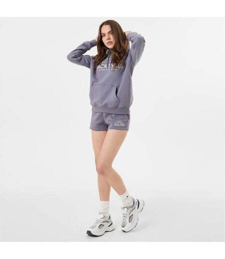 Womens/ladies Graphic Logo Hoodie Grey Blue Jack Wills