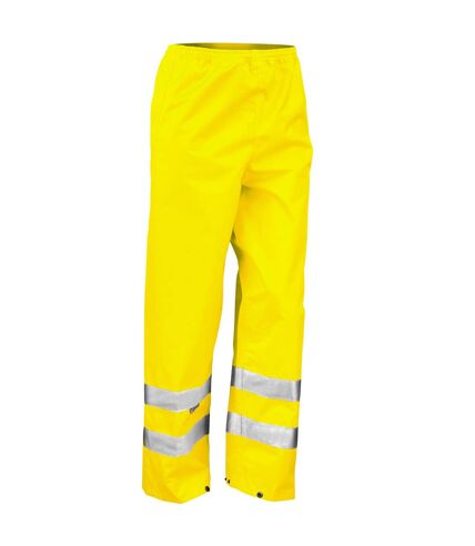 Mens hi-vis waterproof safety trousers yellow SAFE-GUARD by Result