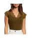 T-Shirt kaki femme morgan dentelle deli-1