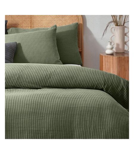 Yard Chunky Cotton Waffle Duvet Set (Eucalyptus) - UTRV3332