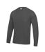 Just Cool Mens Long Sleeve Cool Sports Performance Plain T-Shirt (Charcoal)