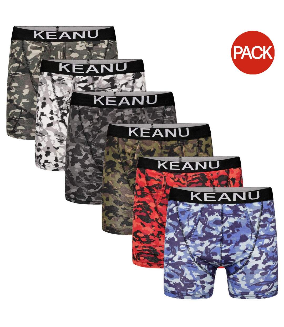 Boxers Motif/style Camouflage Homme Gris Blanc Vert Rouge Bleu Olive Keanu-1