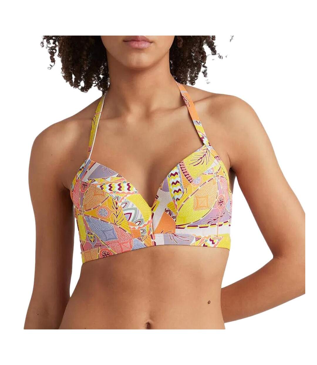 Haut de maillot de bain mauve/jaune femme o'neill panama-1