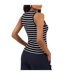 Womens/ladies Striped Tank Top Black Cream Brave Soul-3