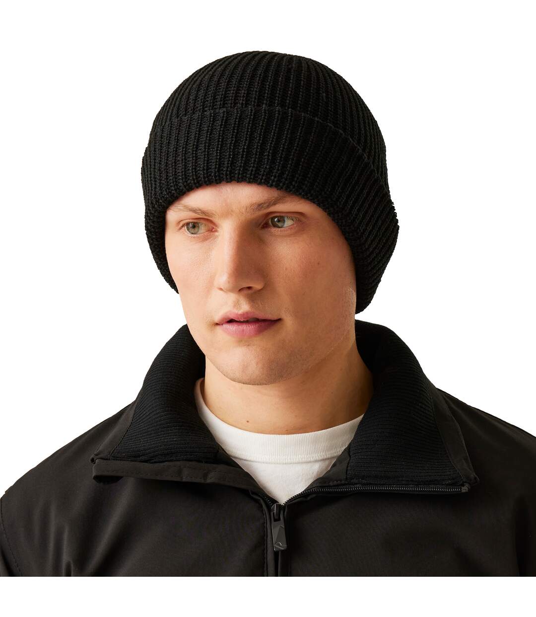 Casquette / Chapeau De Montre D'hiver Unisexe Entièrement Côtelée Noir Regatta Professional-1
