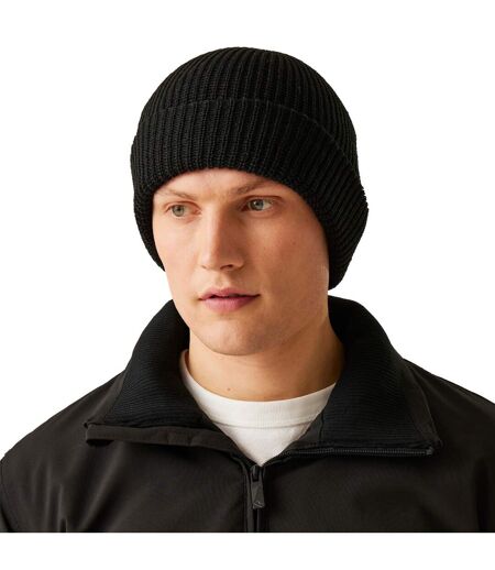 Casquette / Chapeau De Montre D'hiver Unisexe Entièrement Côtelée Noir Regatta Professional