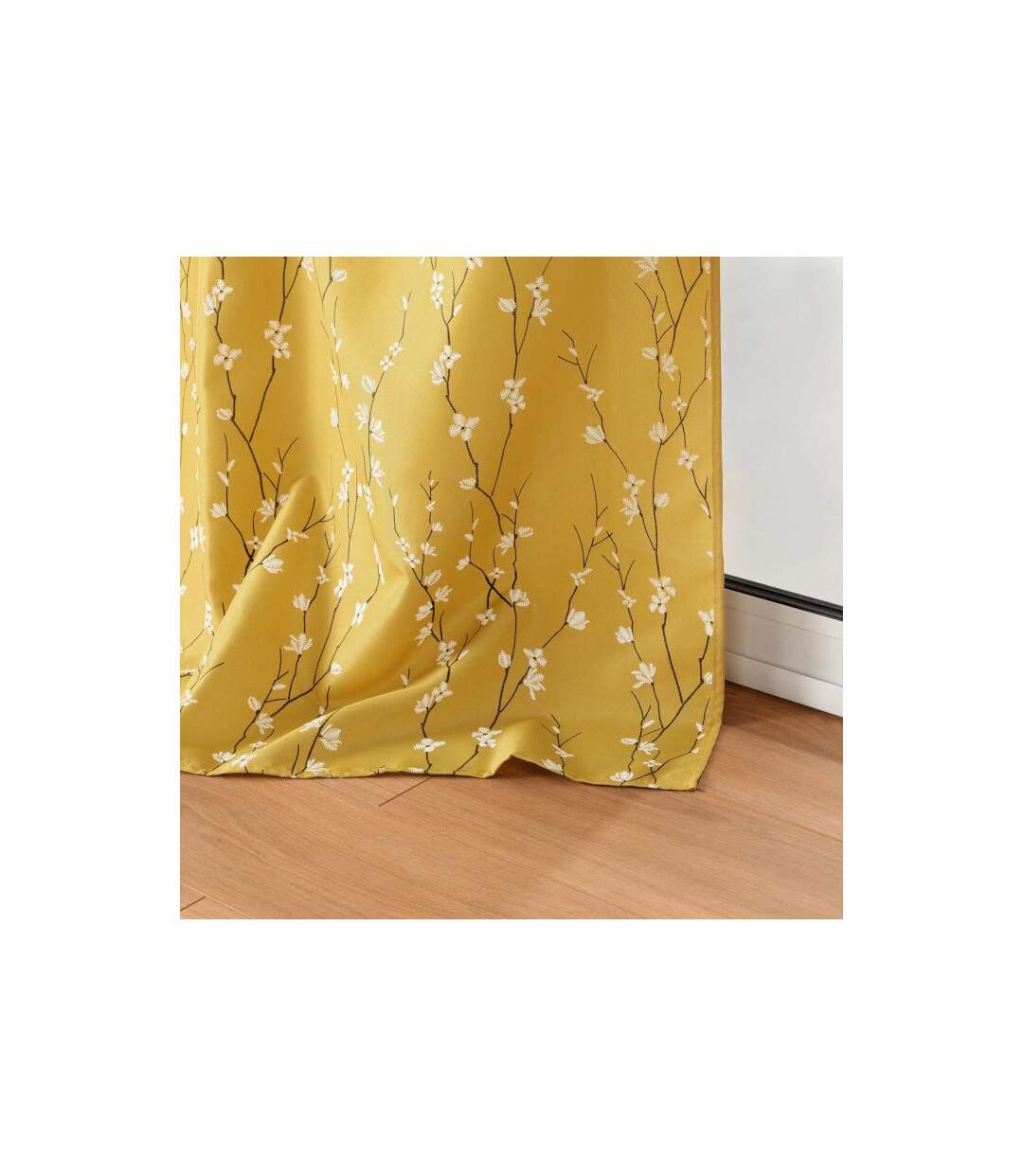 Rideau à Œillets Imprimé Sakura 140x260cm Jaune-3