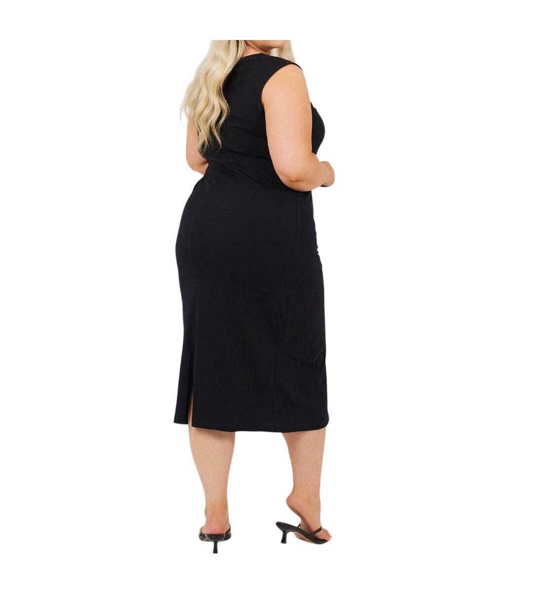 Womens/ladies Sleeveless Midi Dress Black Brave Soul-3