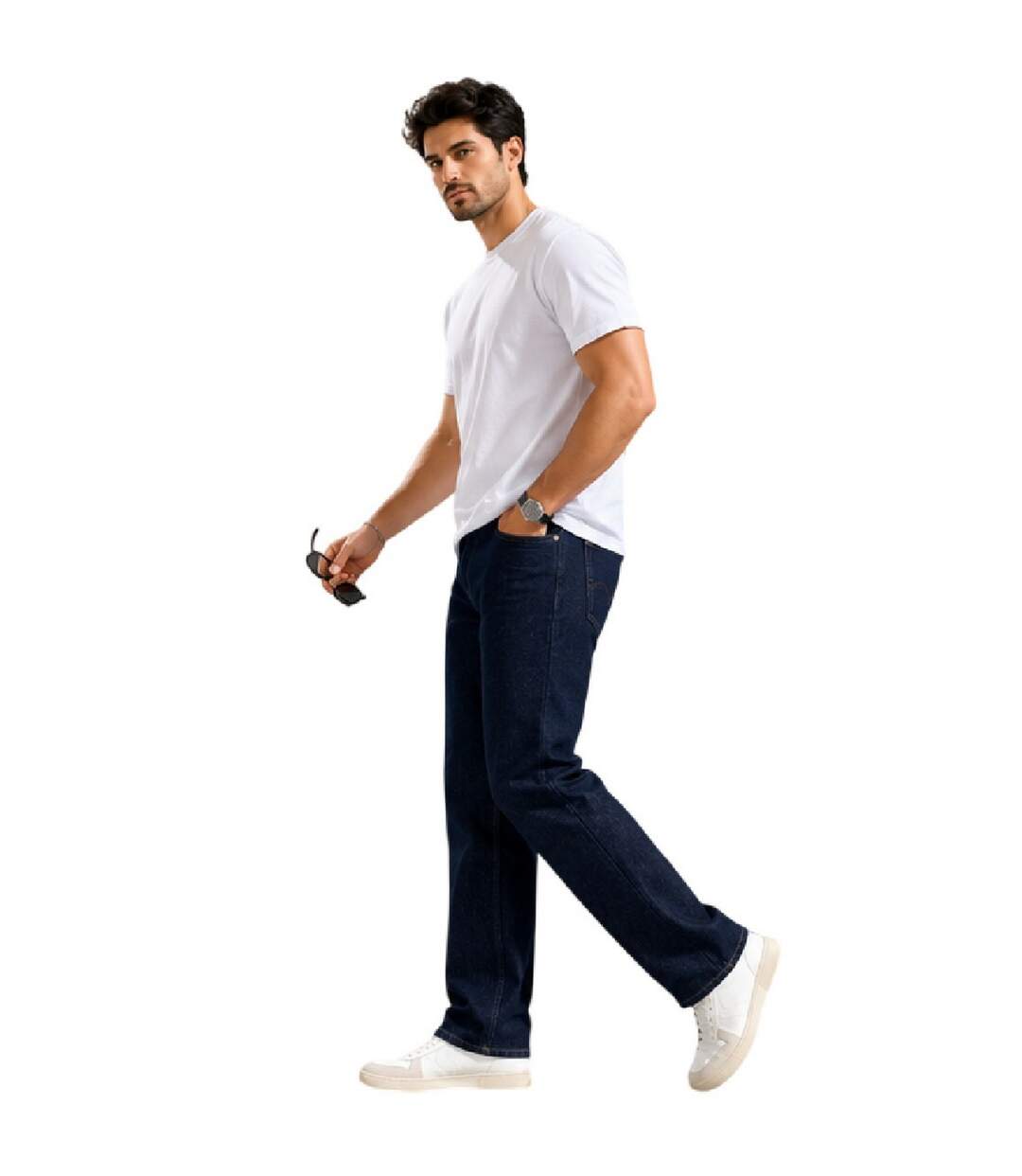 Mens 5 Pockets Straight Leg Jeans Black Levis-3