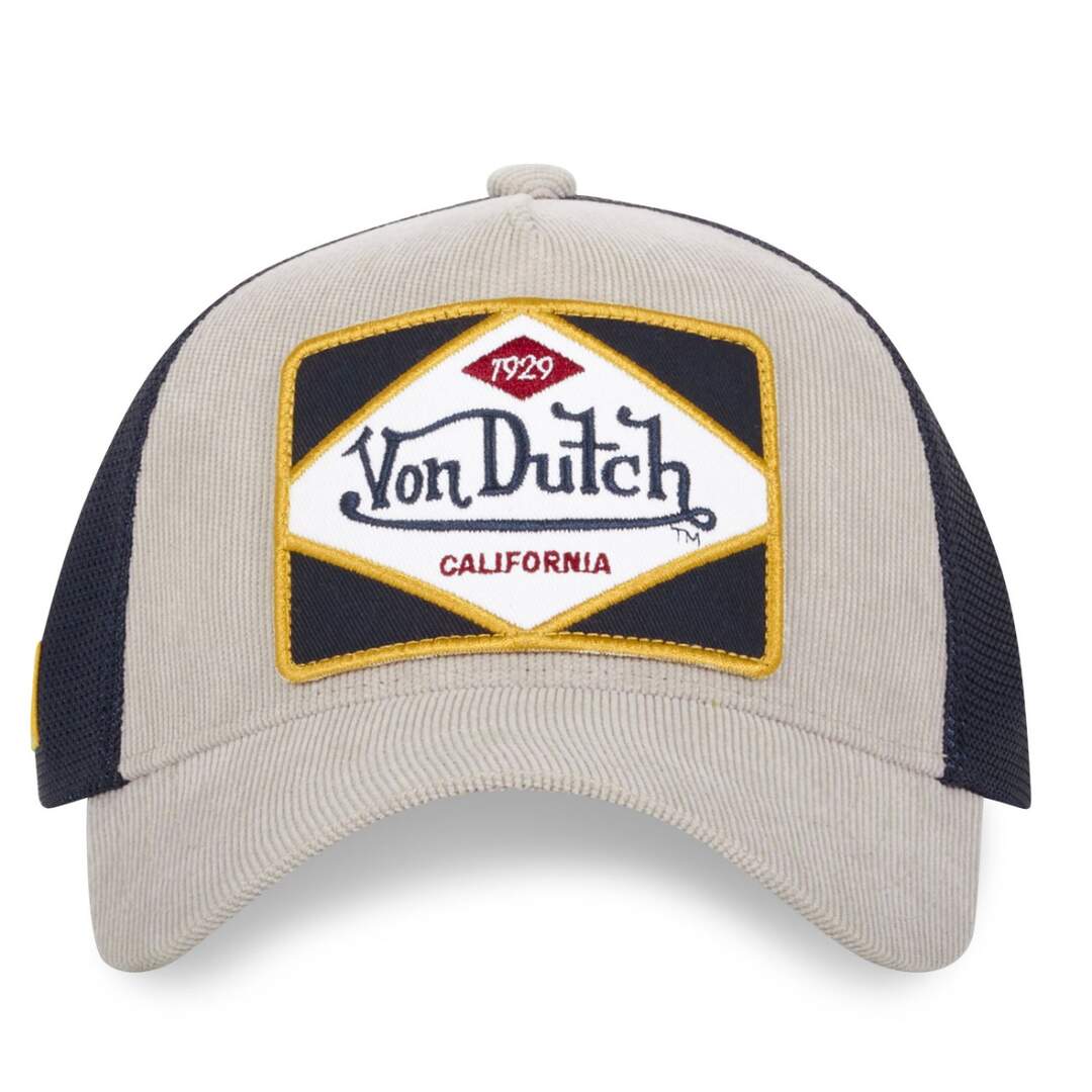 Casquette trucker avec filet en velours côtelé Vondutch-2