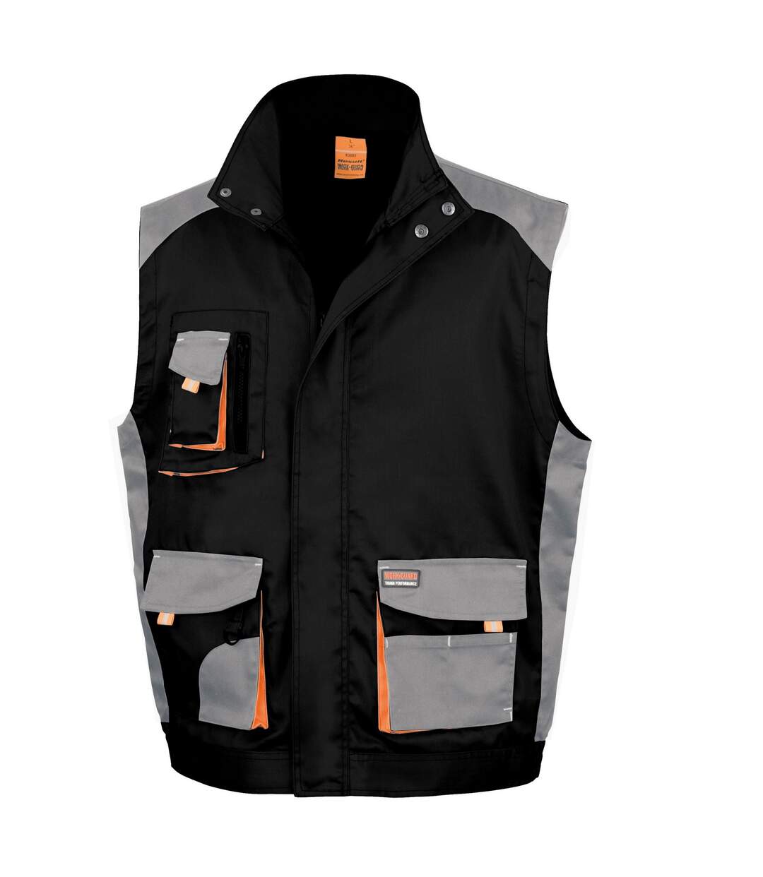 Veste sans manches lite adulte noir / gris / orange WORK-GUARD by Result