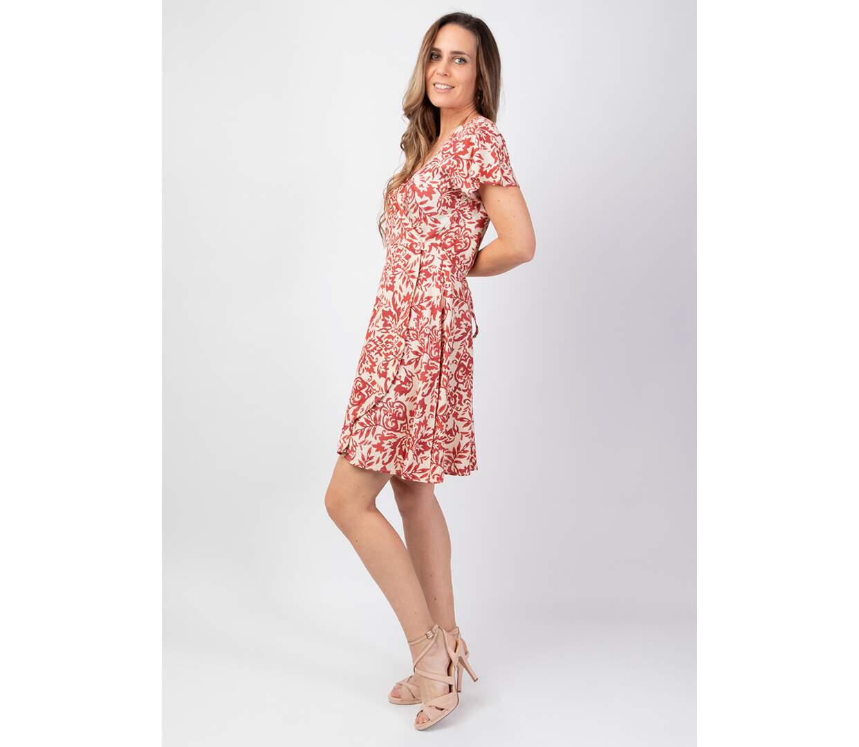 Robe courte motif ethnique MARIKA coupe cache coeur Coton Du Monde-3