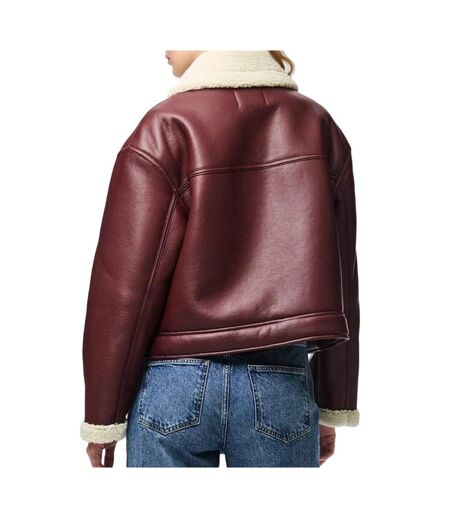 Veste bordeaux femme pieces janelle