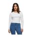T-shirt Court À Manches Longues Pour Femme/femme Blanc Build Your Brand-1