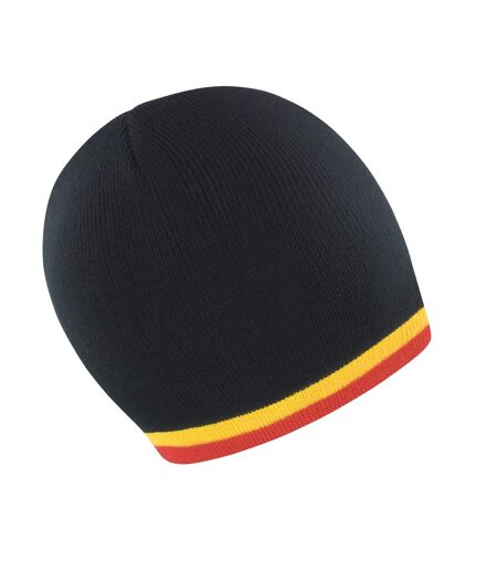 Result Unisex Winter Essentials National Beanie Hat (Black / Yellow / Red)