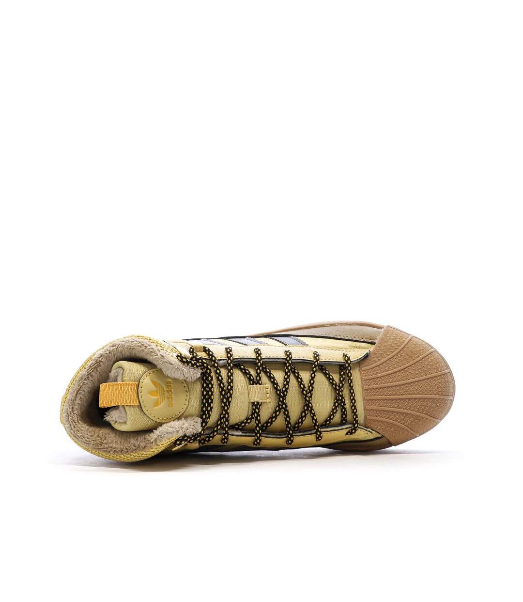 Baskets camel/jaune femme adidas superstar winter-4