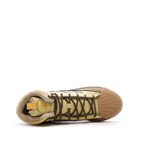 Baskets camel/jaune femme adidas superstar winter