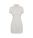 Womens/ladies Button Slim Mini Dress White Muse-2