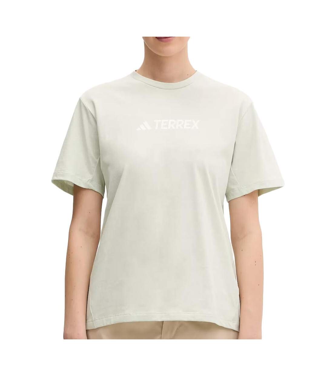 T-shirt vert femme adidas w tx logo tee-1