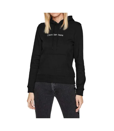 Sweat À Capuche Motif/style Logo Femme Noir Calvin Klein