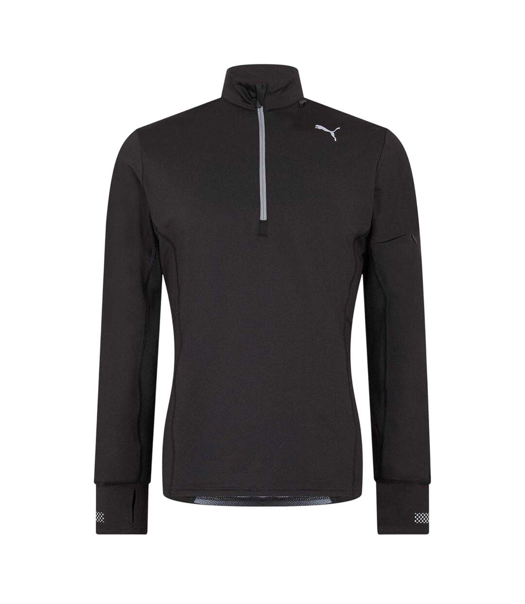 Mens Quarter Zip Long-sleeved Top Black Puma-1