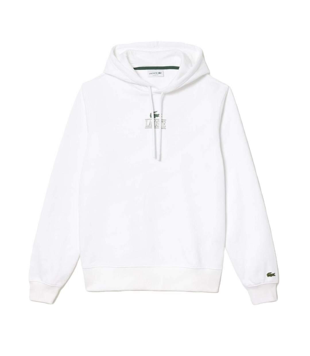 Sweat à capuche blanc homme lacoste sh5643-2