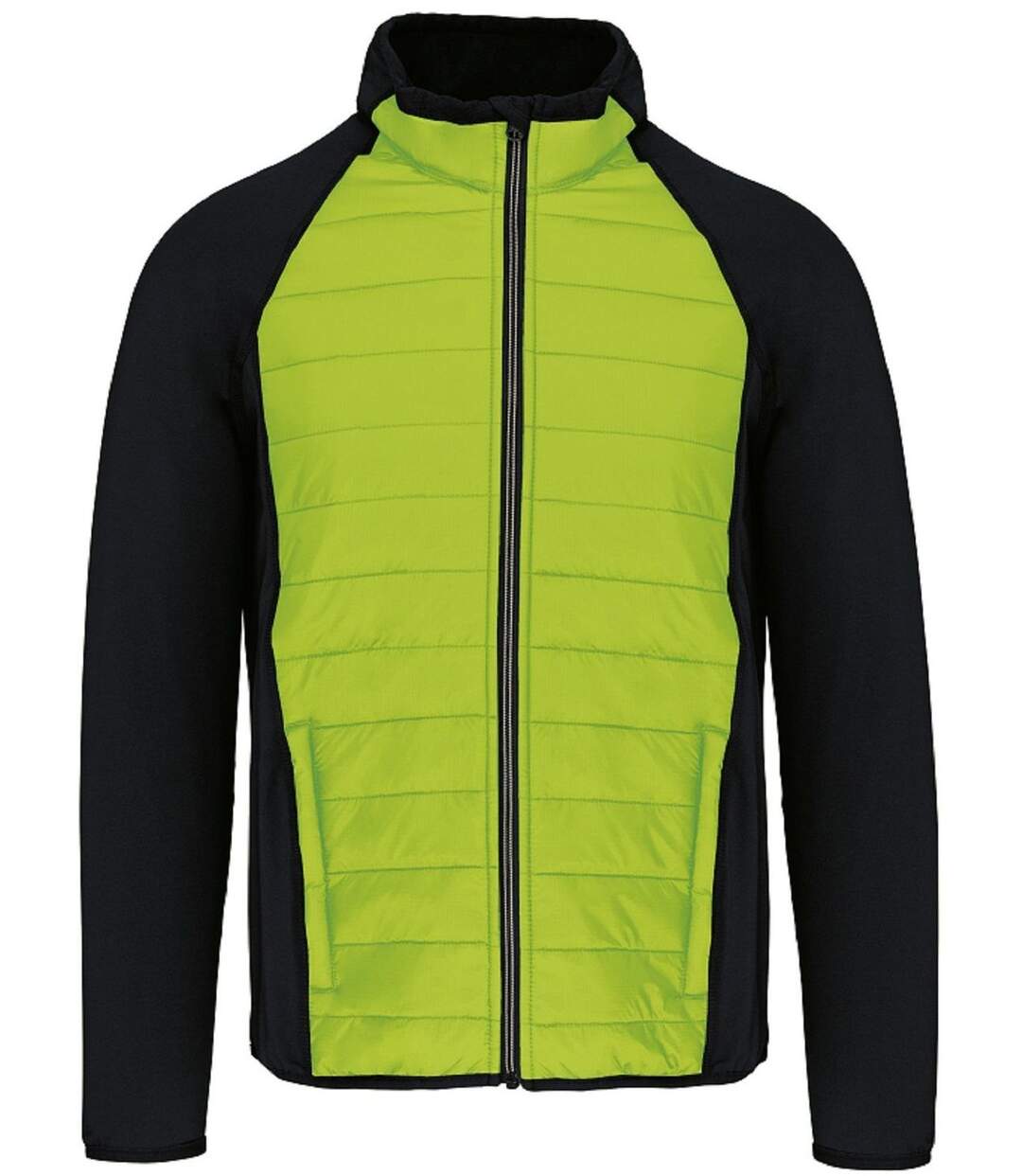 Veste sport bi-matière - Unisexe - PA233 - vert lime et noir-2