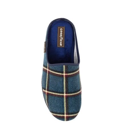 Chaussons mules checkmate homme bleu Goodyear