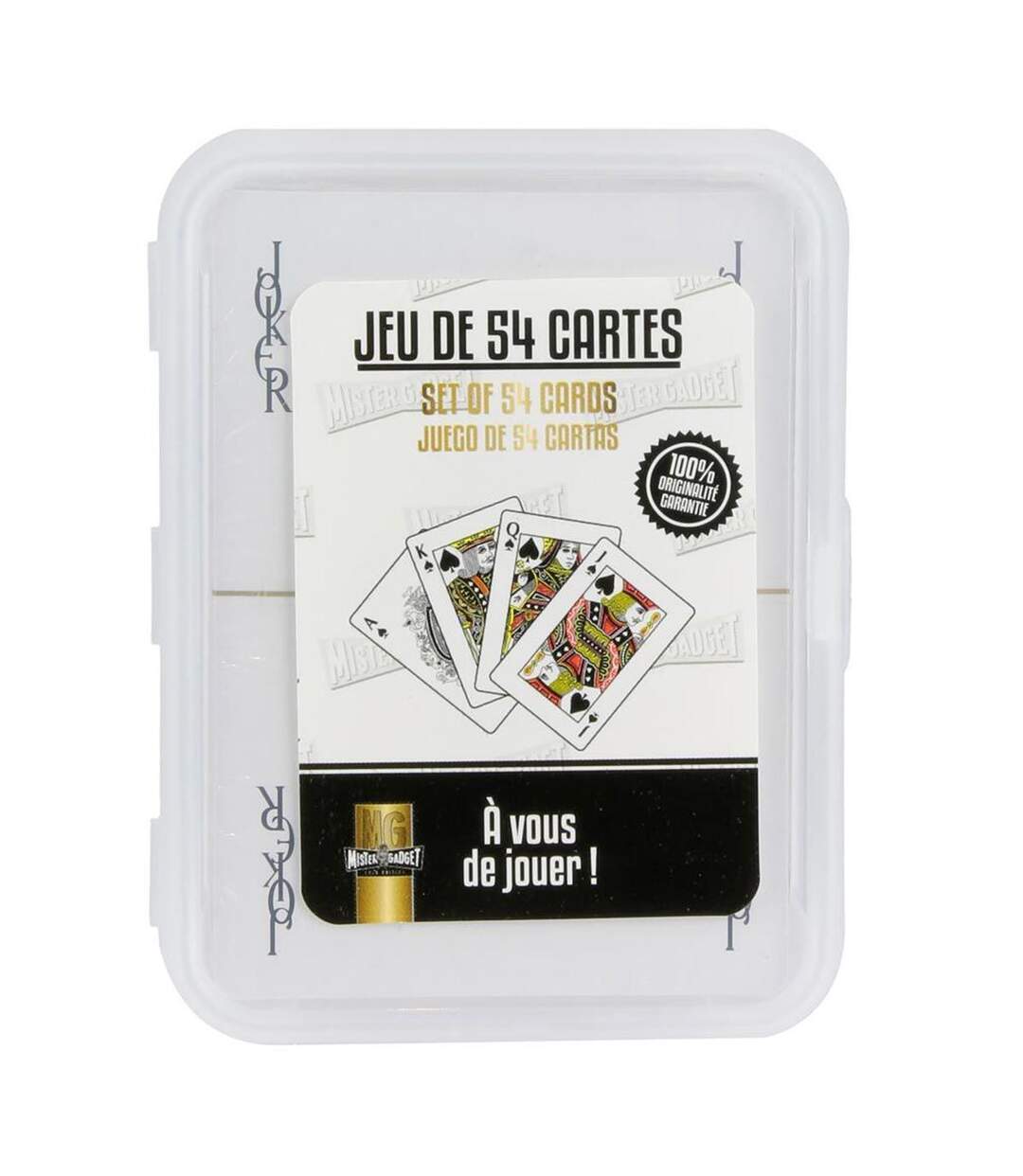 Jeu de 54 Cartes A Jouer 8cm Blanc-1
