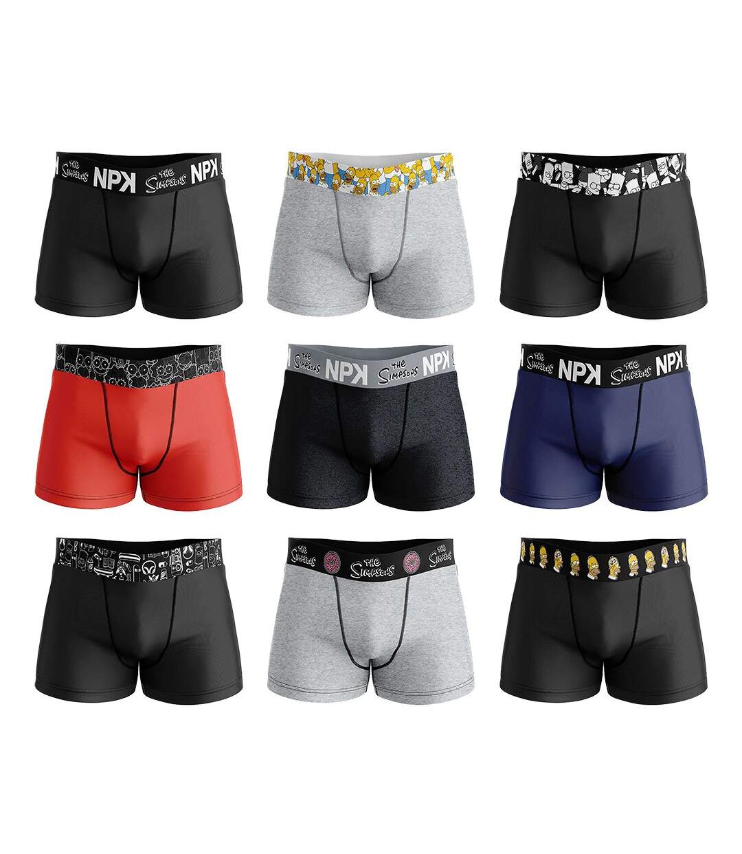 Boxer No Publik Featuring Simpsons Homme Confort et Fantaisie en Coton -Assortiment modèles photos selon arrivages- Pack de 6 Boxers Surprise en coton-1