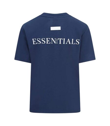 Womens/ladies Essentials Logo Boyfriend T-shirt Navy Blank Essentials