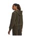 Womens/ladies High Pile Cropped Fleece Jacket Green Under Armour-2