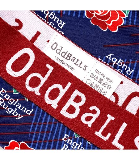 OddBalls Mens Alternate England Rugby Boxer Shorts (Blue/Red) - UTOB175
