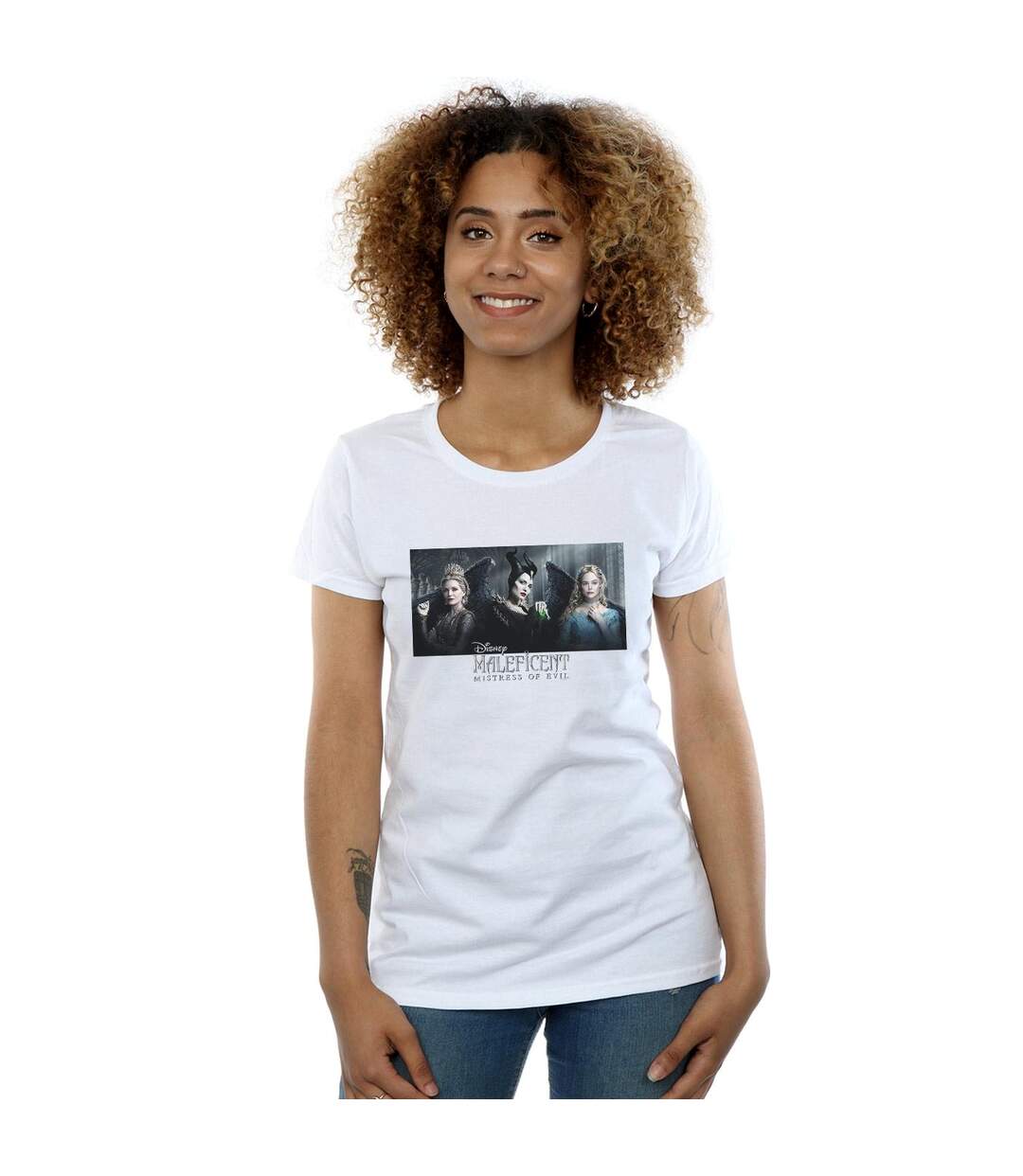 Disney Femme/Ladies Maleficent Mistress Of Evil Character Poster Cotton T-Shirt (Blanc) - UTBI30588-2