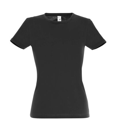 SOLS Womens/Ladies Miss Short Sleeve T-Shirt (Deep Black)