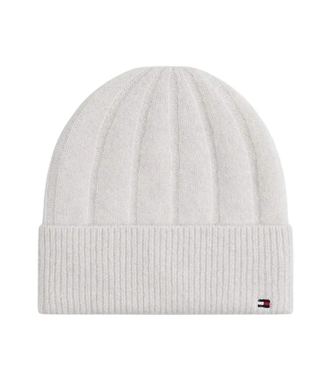 Bonnet écru femme tommy hilfiger flag fluffy-1