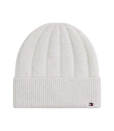Bonnet écru femme tommy hilfiger flag fluffy