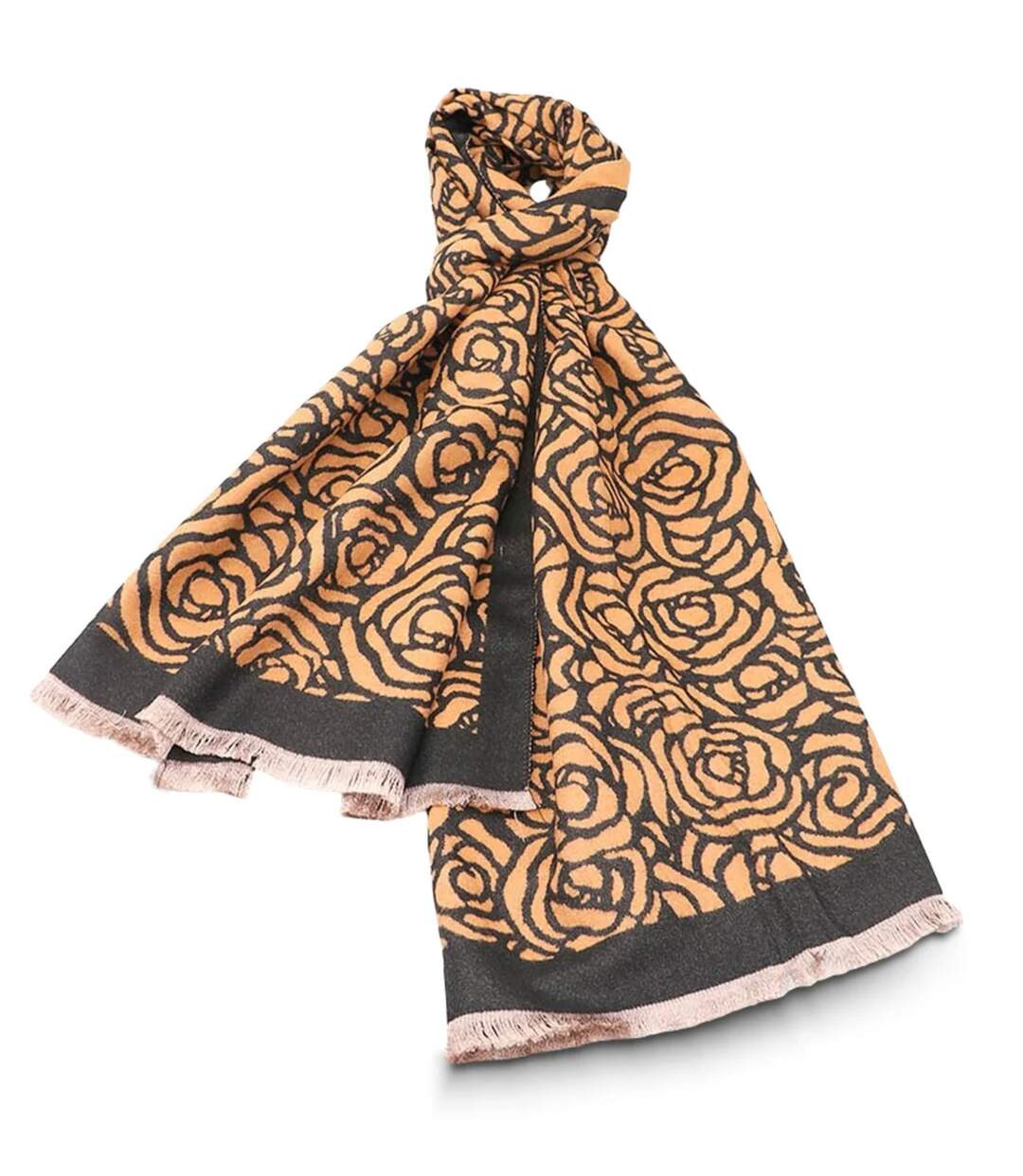 écharpe en Laine et Viscose Couleur Camel pour Femme-2