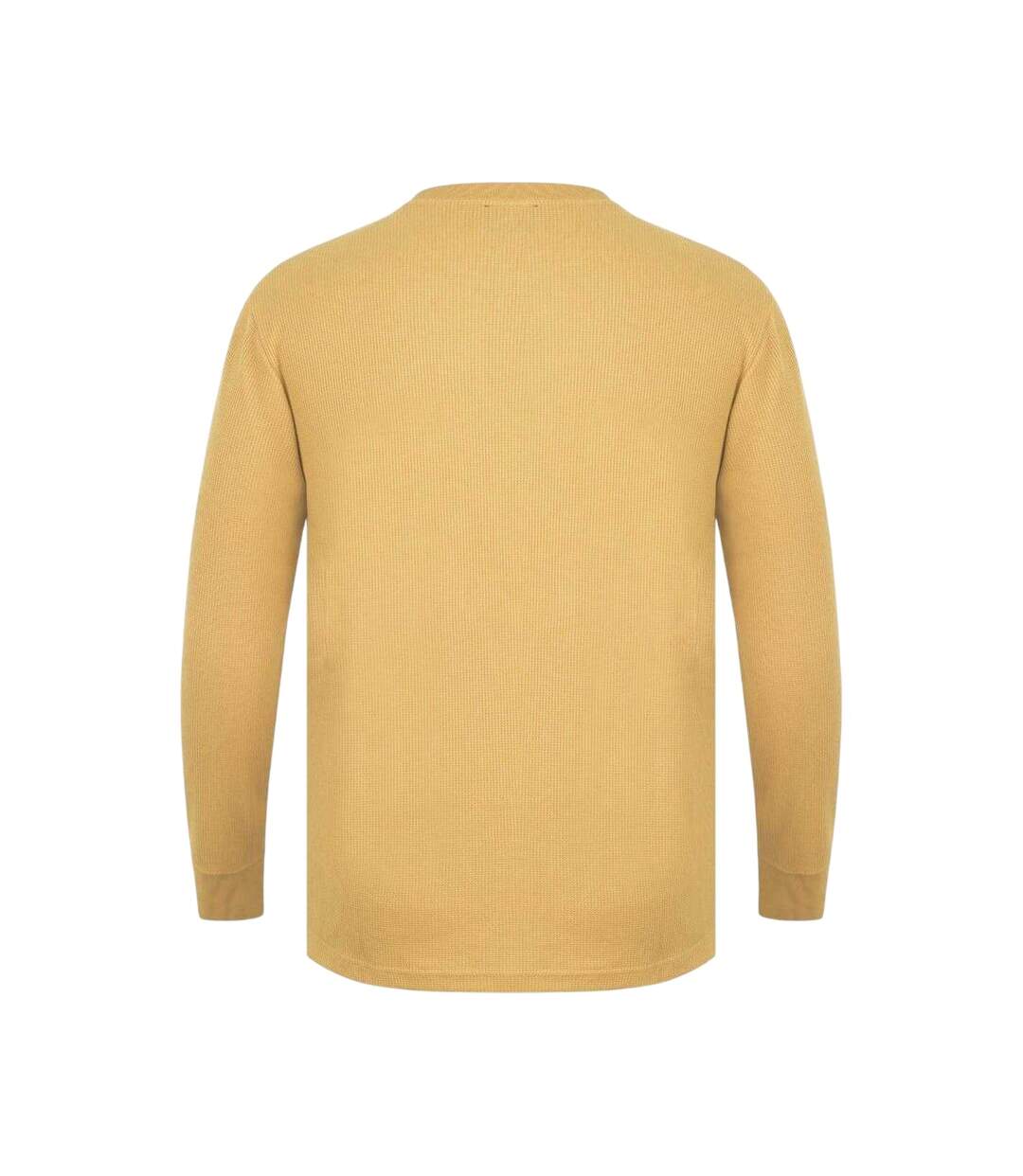 T-shirt Manches Longues Motif/style Quadrillage Homme Jaune Or Fabric-2